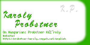 karoly probstner business card